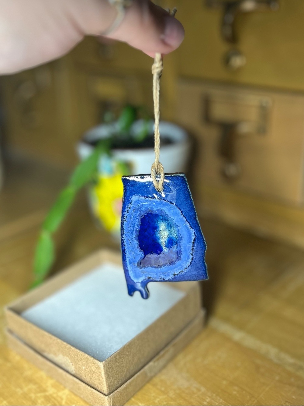 Uncommon Goods- Handmade Alabama Shaped Ornament with Twine Hanger